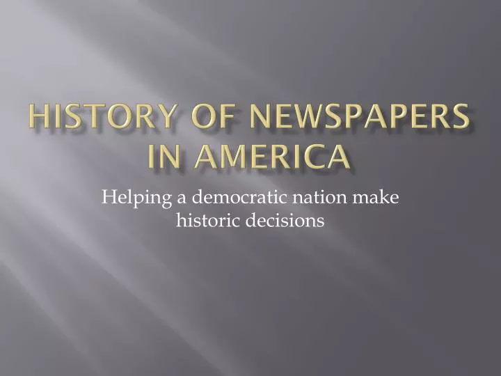 history of newspapers in america