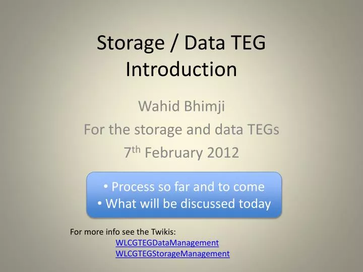 storage data teg introduction