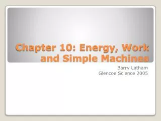 chapter 10 energy work and simple machines