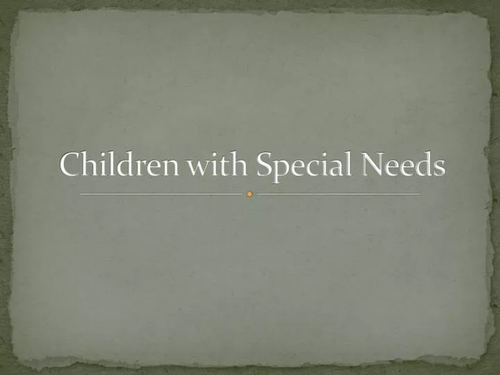 children with special needs