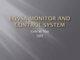 EOVSA Monitor and Control System
