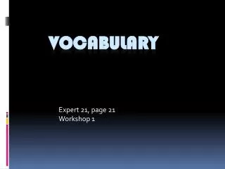 Vocabulary