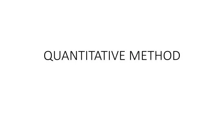 quantitative method