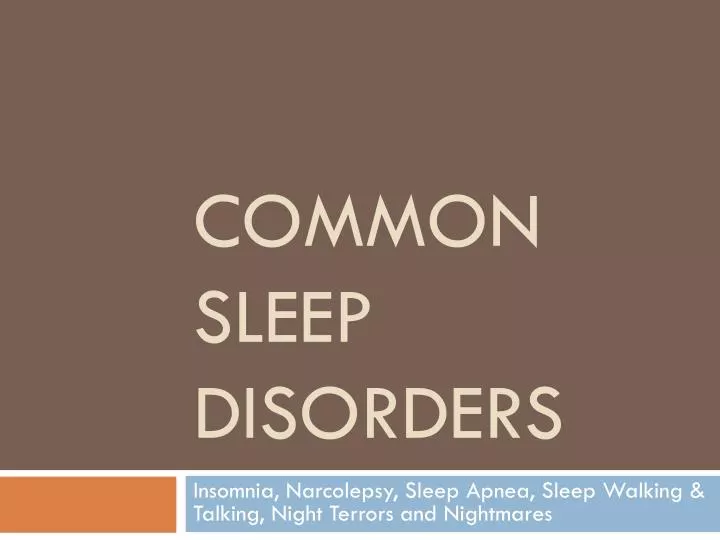 common sleep disorders