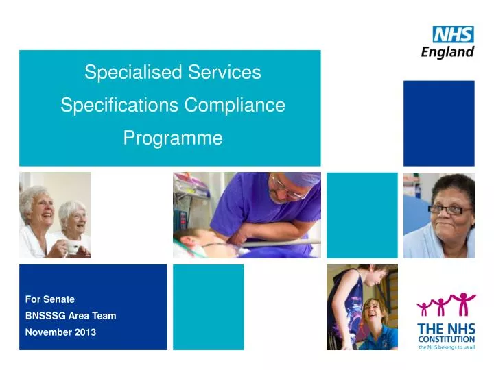specialised services specifications compliance programme