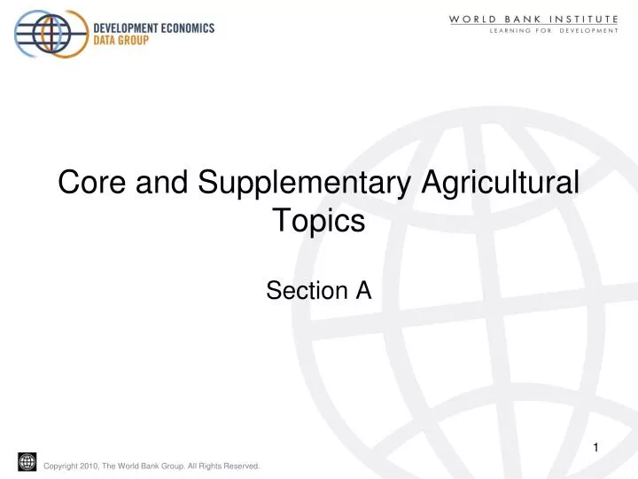 core and supplementary agricultural topics