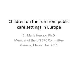 Children on the run from public care settings in Europe