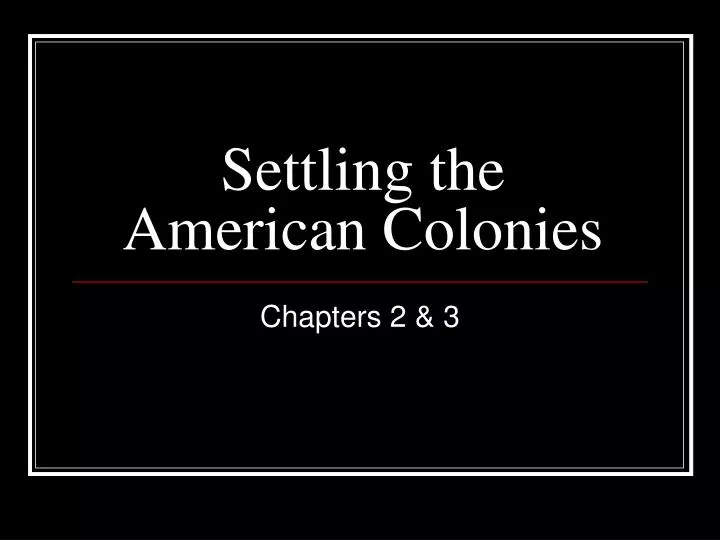 settling the american colonies