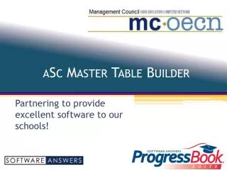 aSc Master Table Builder
