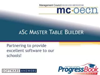 asc master table builder