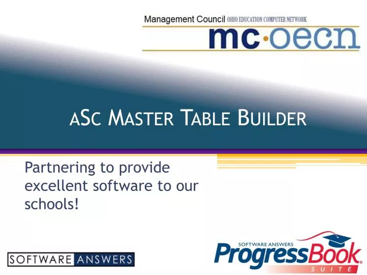 asc master table builder