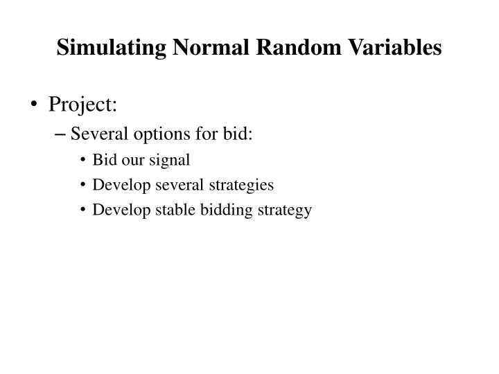 simulating normal random variables