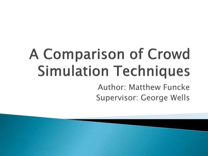 a comparison of crowd simulation techniques