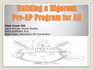 Building a Rigorous Pre-AP Program for All