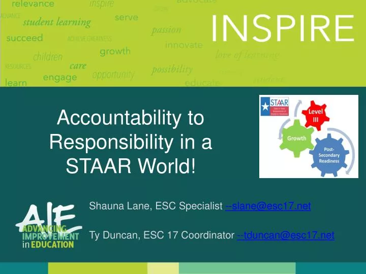 accountability to responsibility in a staar world