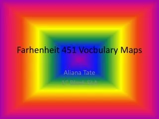 Farhenheit 451 Vocbulary Maps