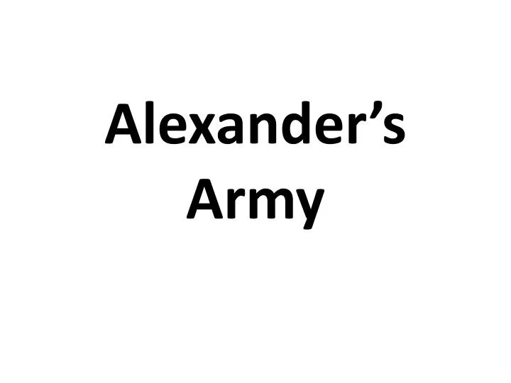 alexander s army