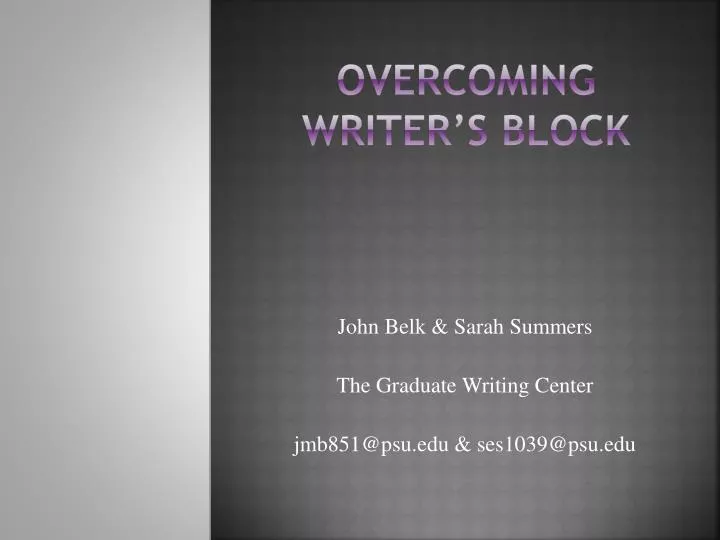 overcoming writer s block