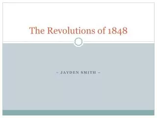 The Revolutions of 1848