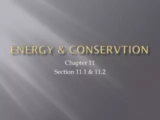 energy conservtion