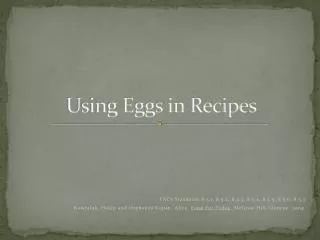 Using Eggs in Recipes