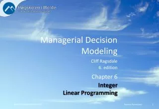 managerial decision modeling