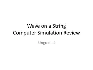 Wave on a String Computer Simulation Review