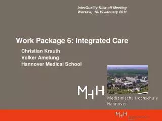 Work Package 6: Integrated Care