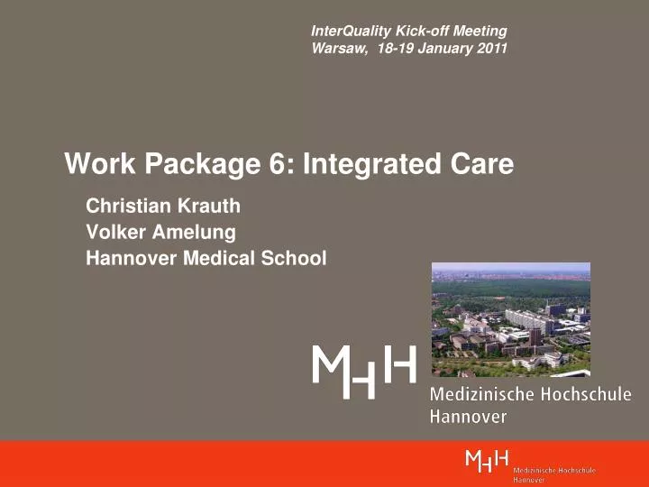 work package 6 integrated care