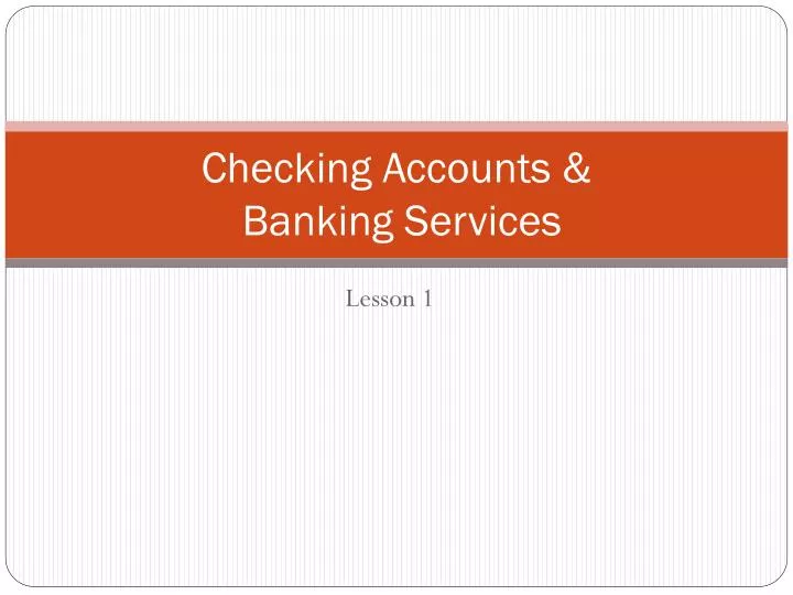 checking accounts banking services