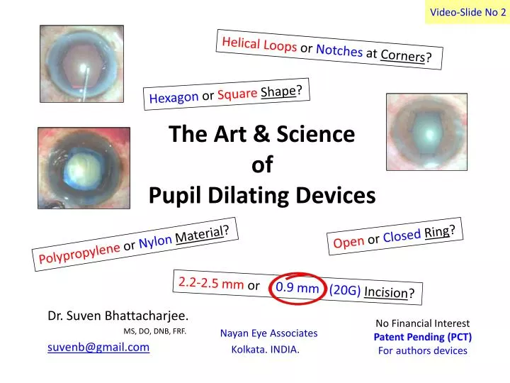 the art science of pupil dilating devices