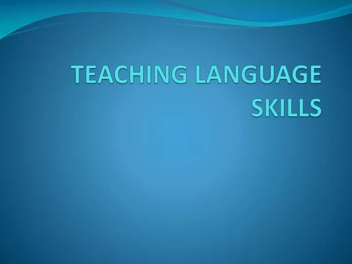 teaching language skills