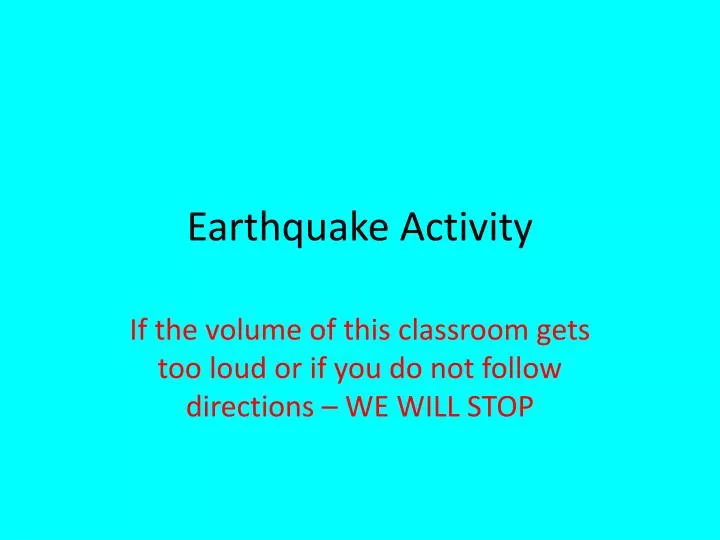 earthquake activity