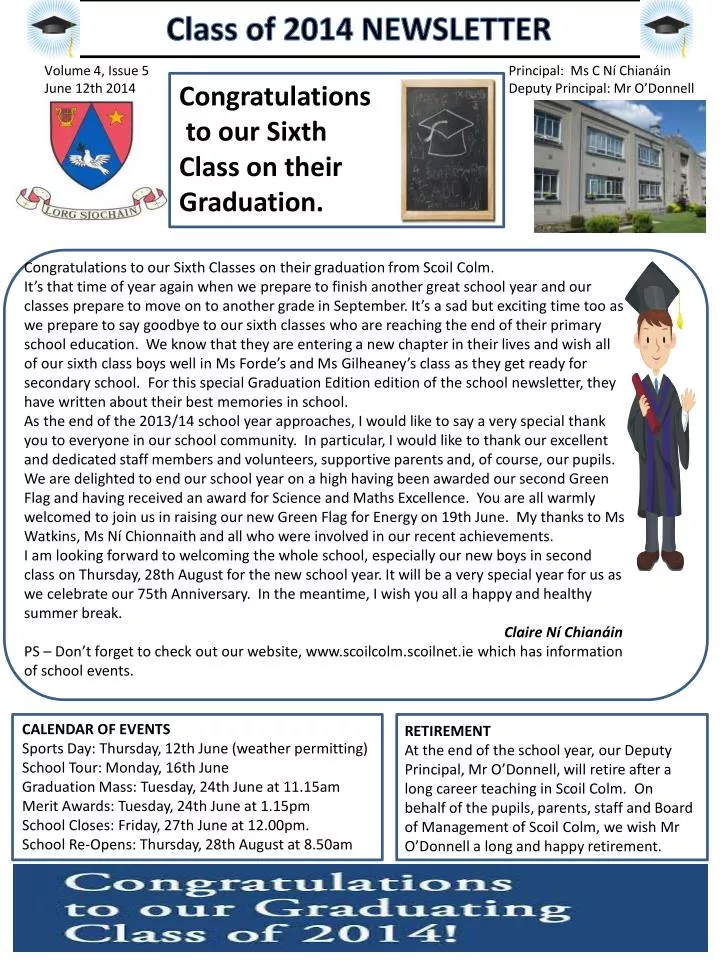 class of 2014 newsletter