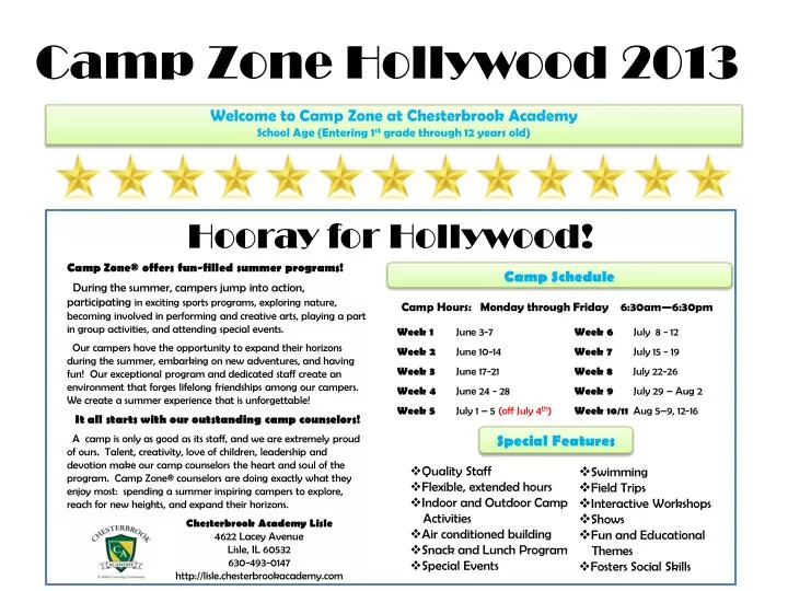 camp zone hollywood 2013