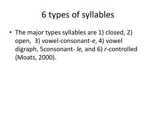 6 types of syllables