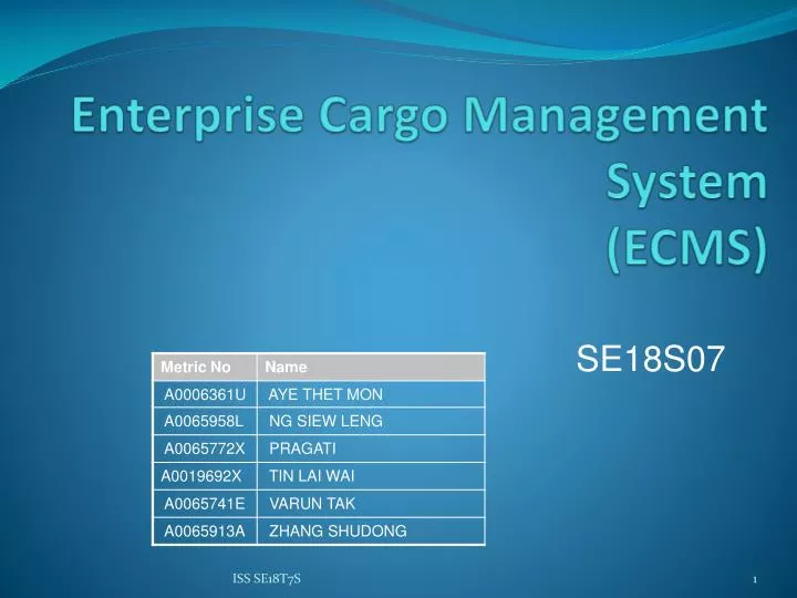 enterprise cargo management system ecms