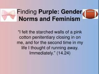 Finding Purple: Gender Norms and Feminism