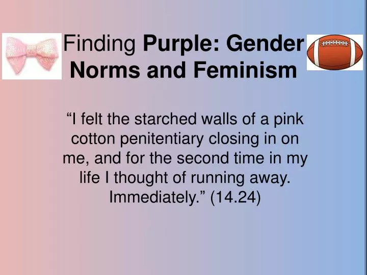 finding purple gender norms and feminism
