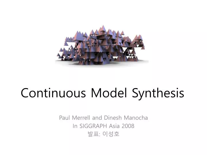 continuous model synthesis