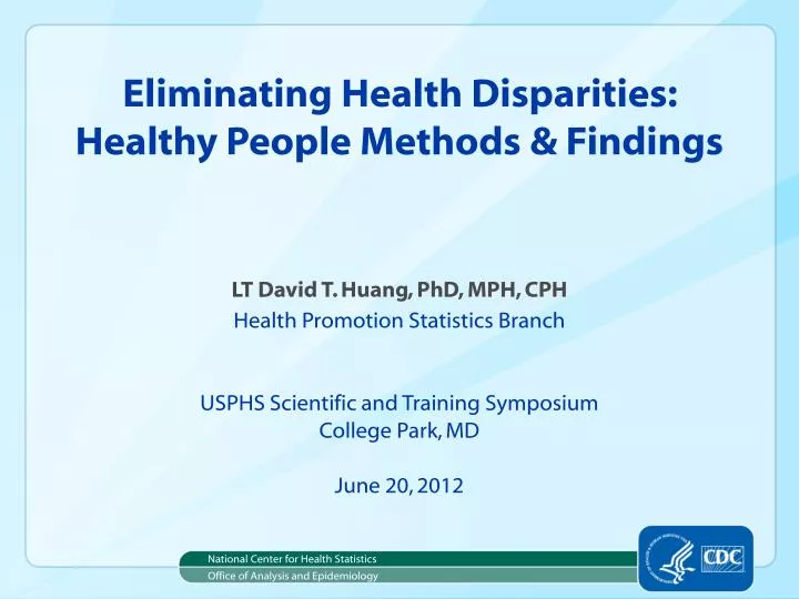 eliminating health disparities healthy people methods findings