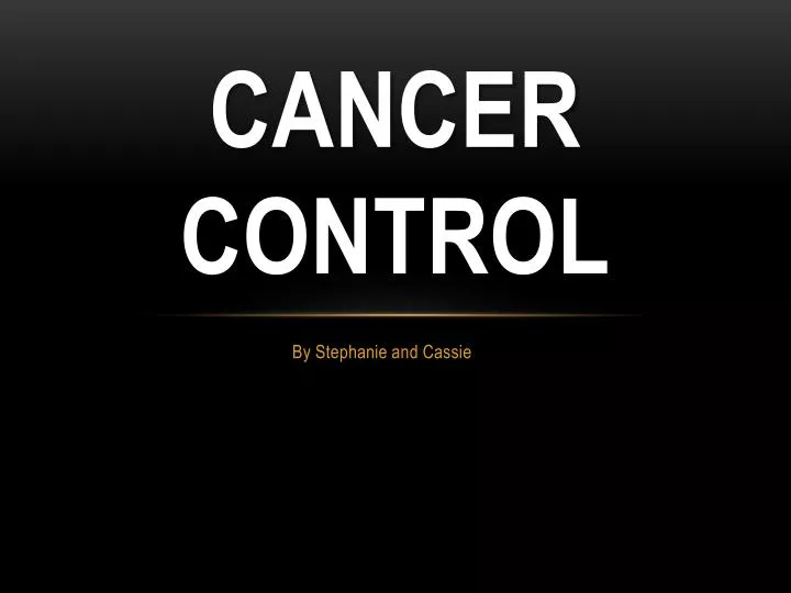 cancer control