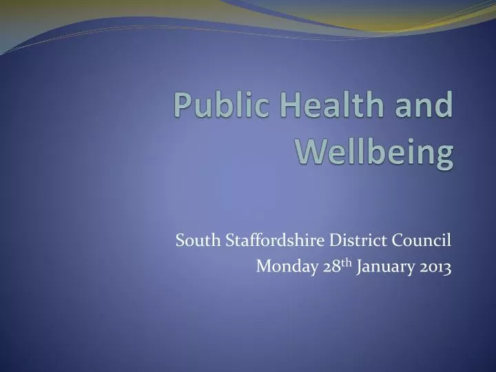 public health and wellbeing