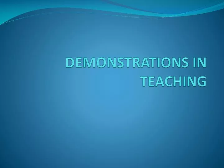 demonstrations in teaching