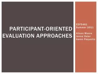 Participant-oriented evaluation Approaches