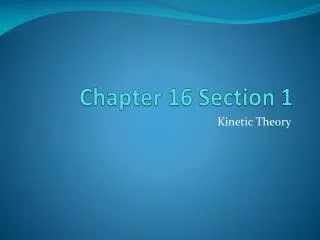Chapter 16 Section 1
