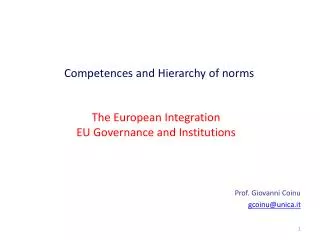 The European Integration EU Governance and Institutions