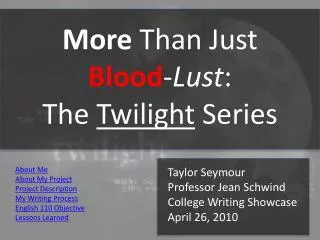 More Than Just Blood - Lust : The Twilight Series