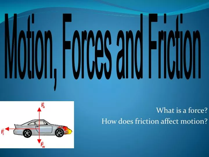 what is a force how does friction affect motion
