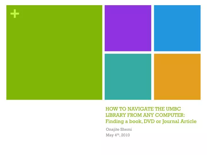 how to navigate the umbc library from any computer finding a book dvd or journal article